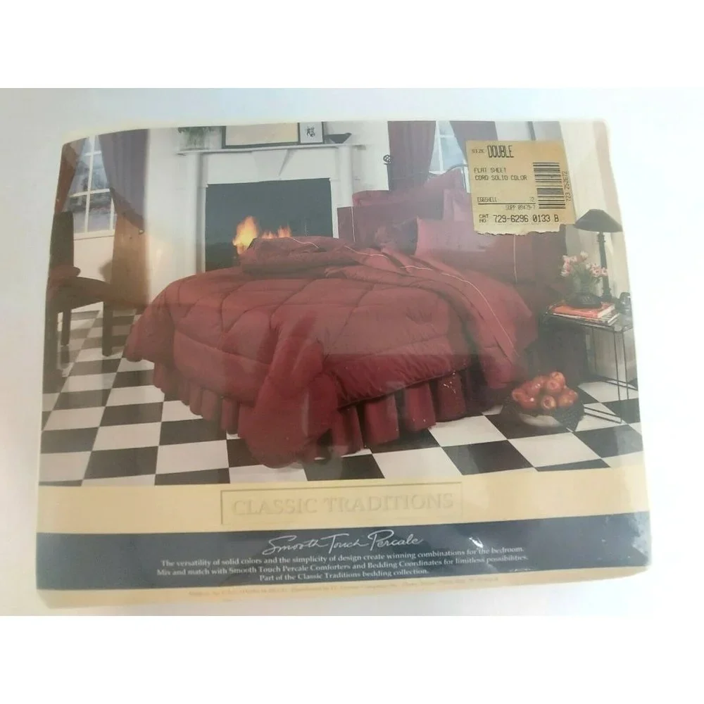 J C Penney Smooth Touch Percale Full Flat Bed Sheet Eggshell Classic‎